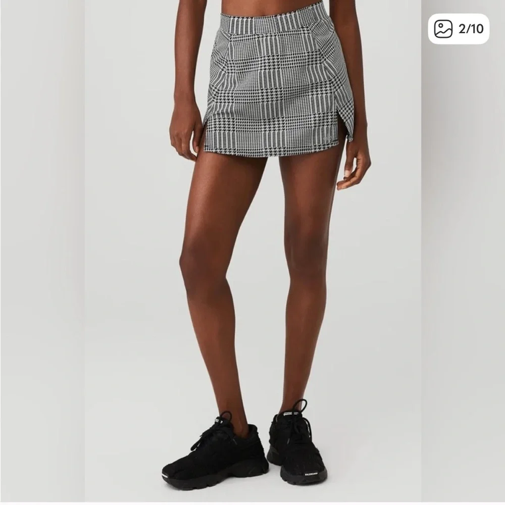 ALO Yoga Monochrome Checkered Skirt